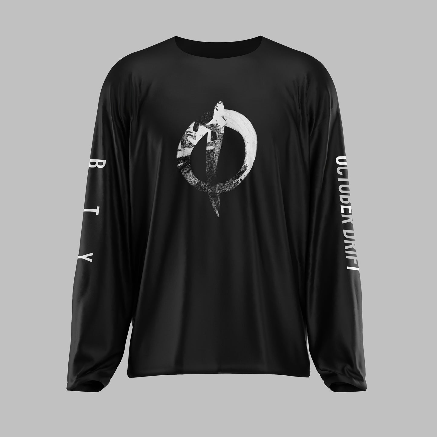 BLACK LONG SLEEVE LOGO TEE